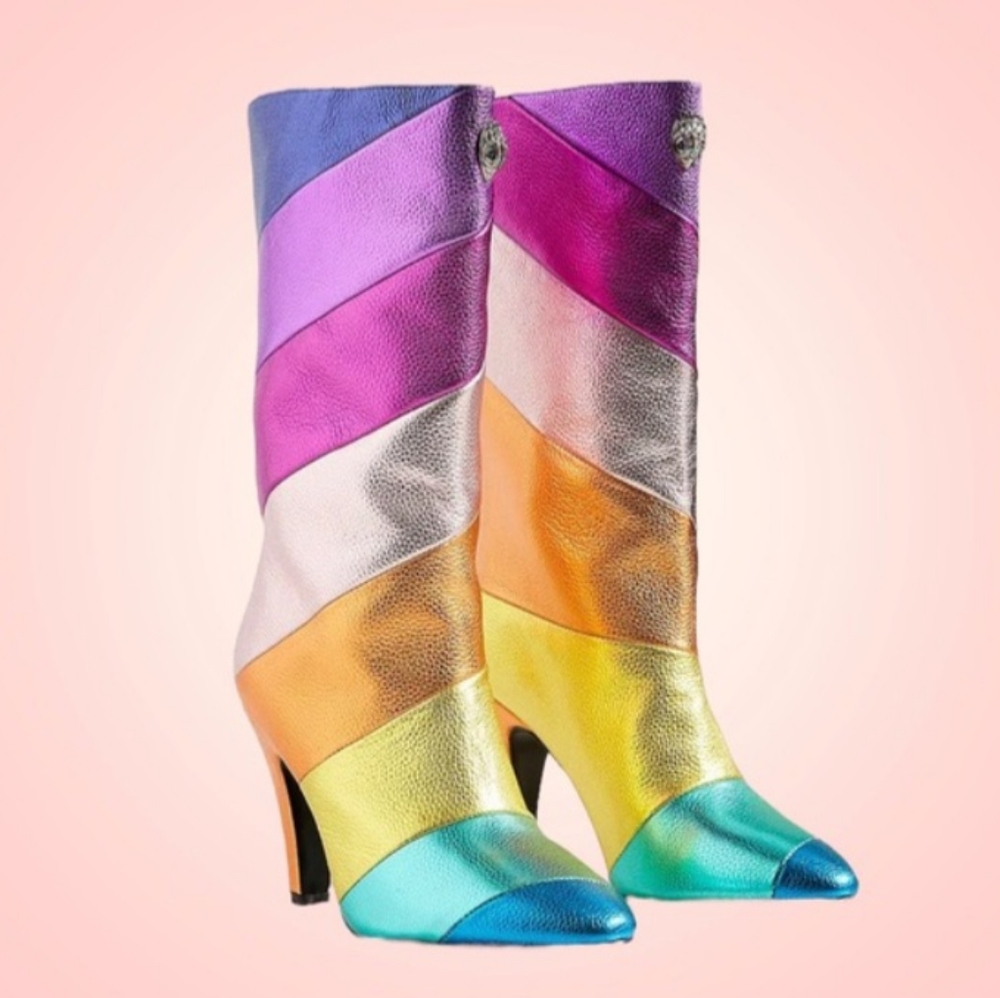 Kurt Geiger Kensington Rainbow Pride Leather Pull On Boots NEW SZ EU 40 - Picture 4 of 16